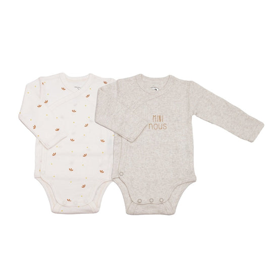 Set of 2 Long-Sleeve Baby Bodysuits