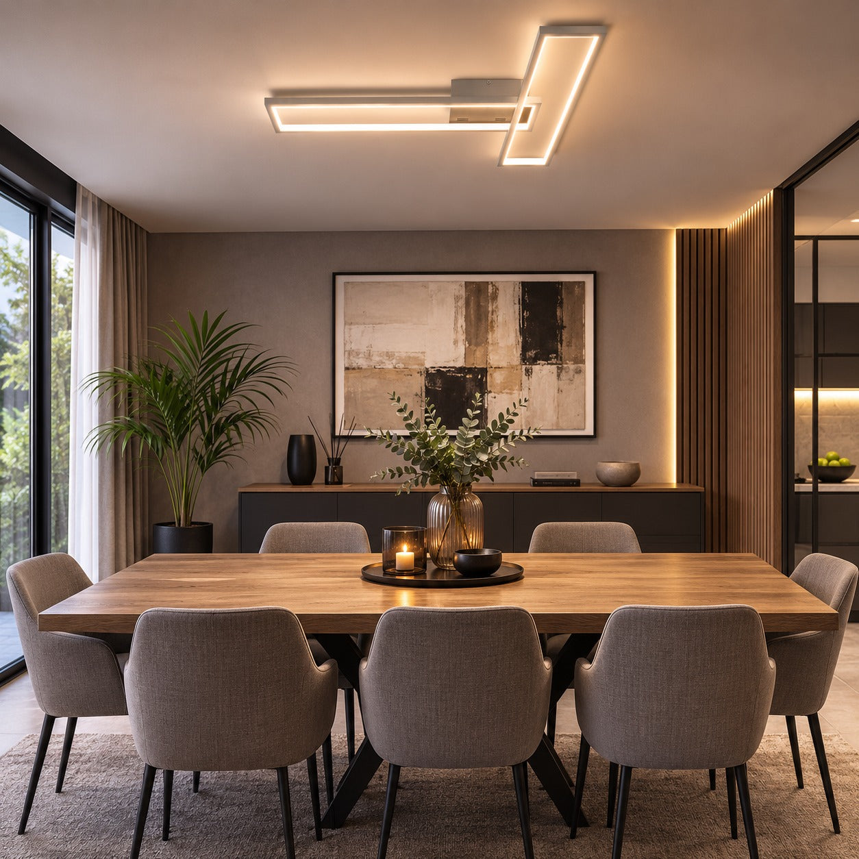 Nino LIMEA LED Ceiling Light – Modern Brushed Silver Ceiling Lamp