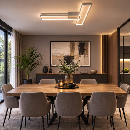 Nino LIMEA LED Ceiling Light – Modern Brushed Silver Ceiling Lamp