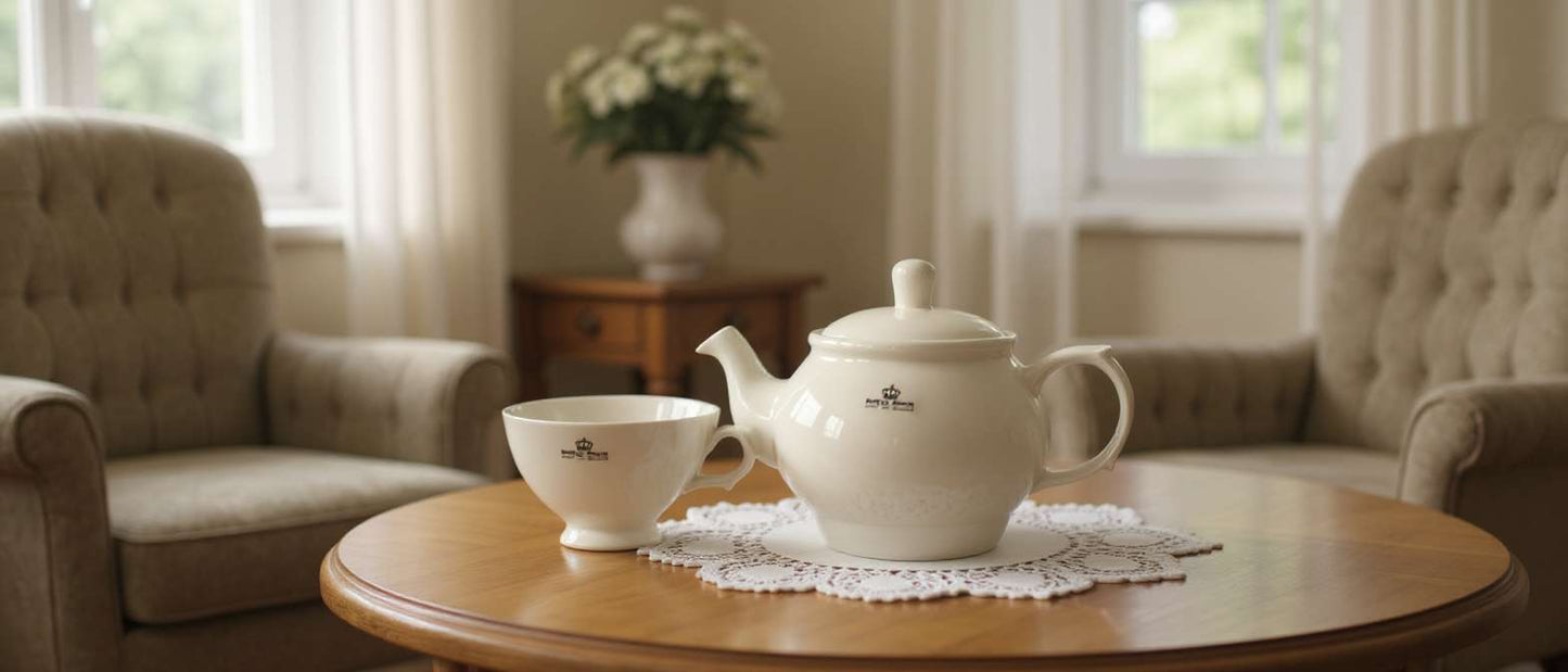 Royal Boch Teapot and mug ivory