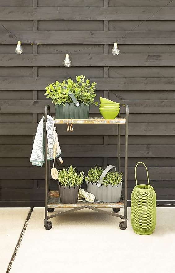 Emsa 513924 Flower Pot- basket, country House Style- 28 x 18 cm -White