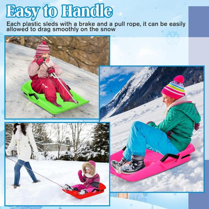 Durable Plastic Winter Snow Sled 65cm ( Random Color )