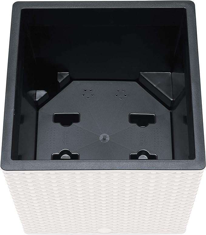 EMSA -‎517588- Indoor Flower Pot – self-watering system & water level indicator – White