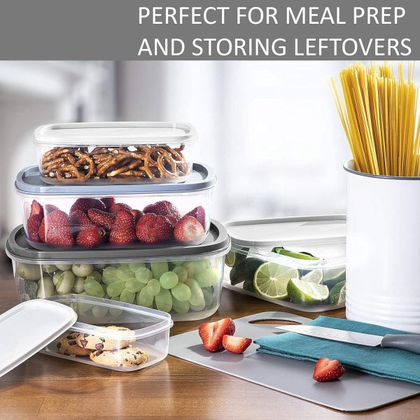7-Pieces Food Storage Containers with Lids, Easy-Find Nesting Plastic Containers
