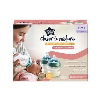 Tommee Tippee Closer to Nature Silicone Baby Bottle 2 Pack