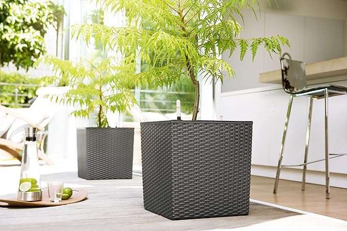 EMSA -‎517589- Indoor Flower Pot – self-watering system & water level indicator – Granite