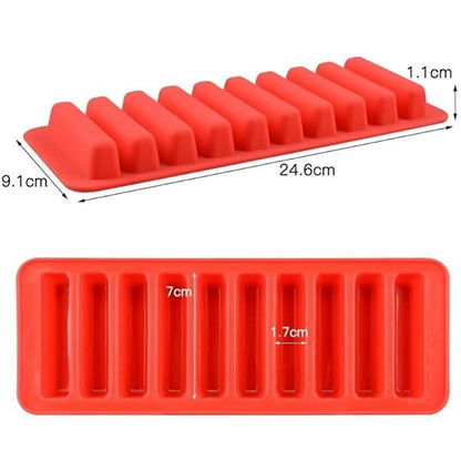 Silicone Cylinder Ice Cube Tray & Stick Bar Biscuit Chocolate Baking ( Random Color )