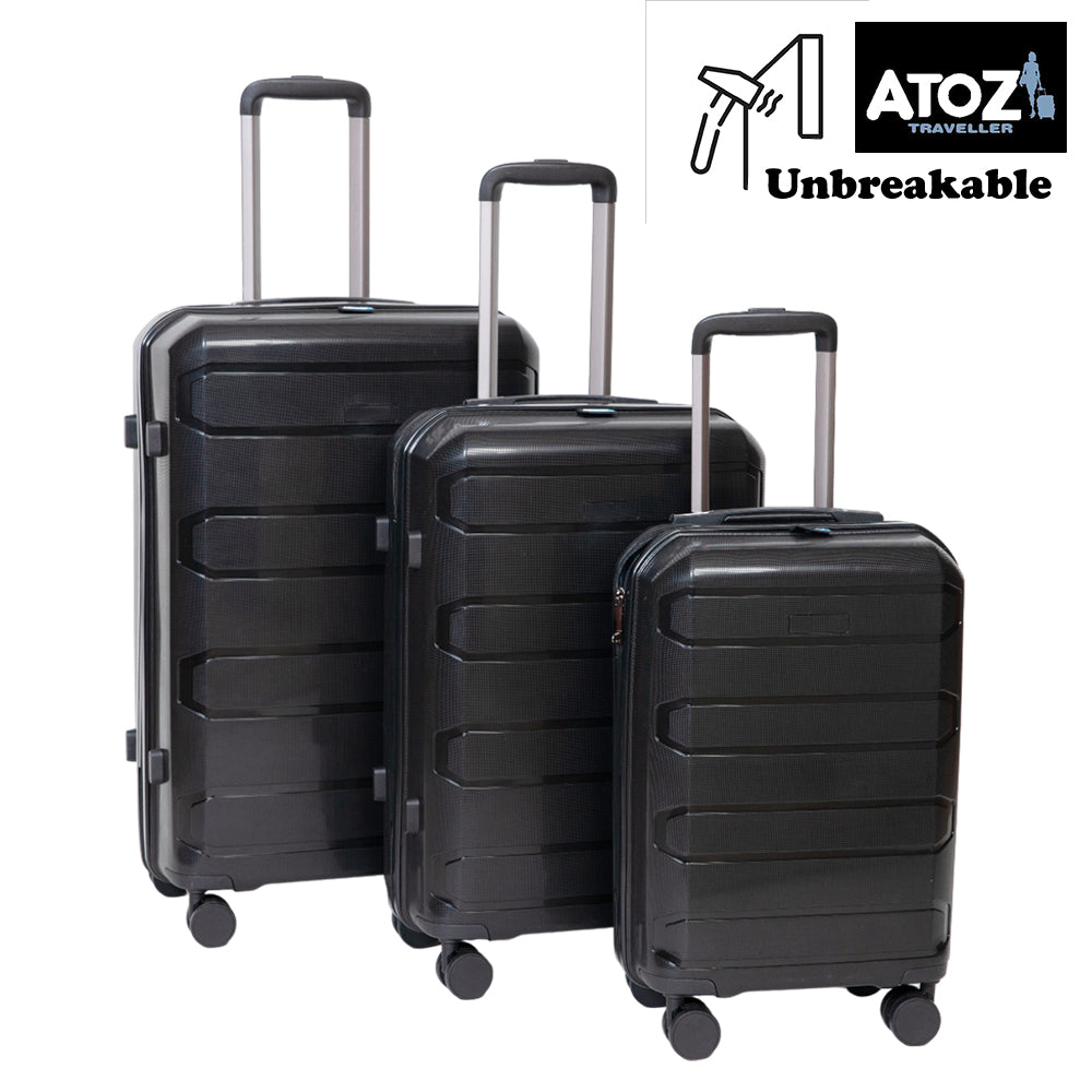 AtoZ Traveler, PP 100% Unbreakable Luggage Set of 3 Pcs,