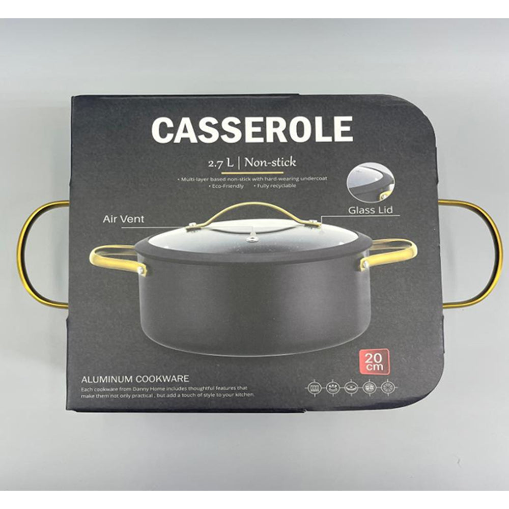 Danny Home Black Non-Stick Casserole Pot Induction 20/22/24 cm
