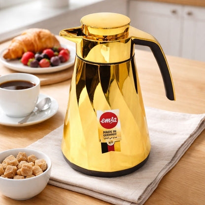 EMSA German-made 1.5L Gold Vacuum Jug – Premium Insulated Coffee & Tea Pot