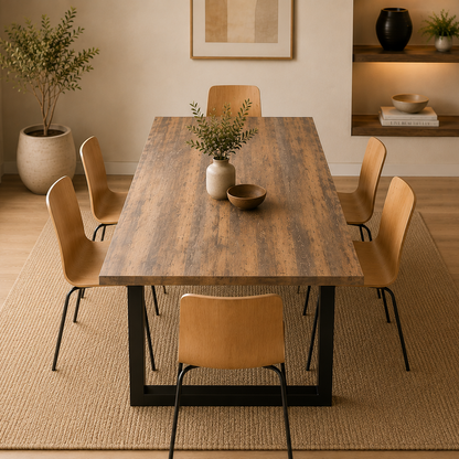 U-Gestell MDF Scratch-Resistant Dining Table with Metal Legs