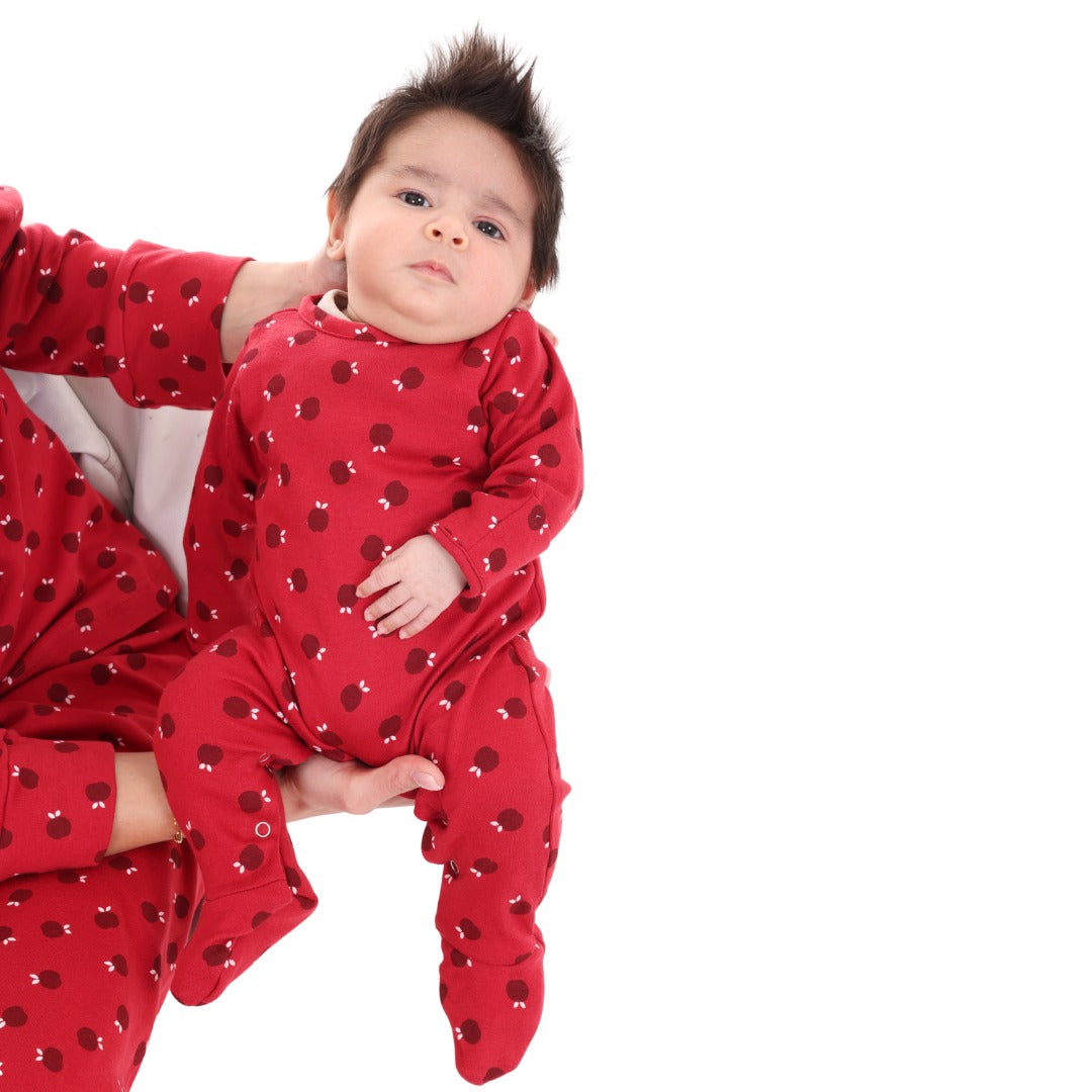 Red Bloom Organic Cotton Matching Set