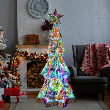 Colorful Rainbow Lighted Up LED Christmas Tree