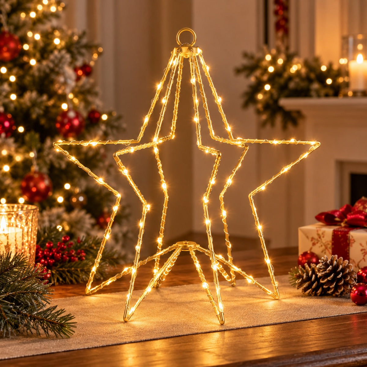 Luca Lighting 3D Star LED Christmas Decoration – 60 Warm White