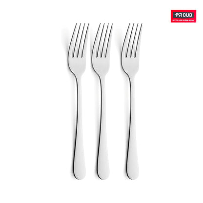 PROUD 3-Pieces Stainless Steel Medium Fork Silverware Set