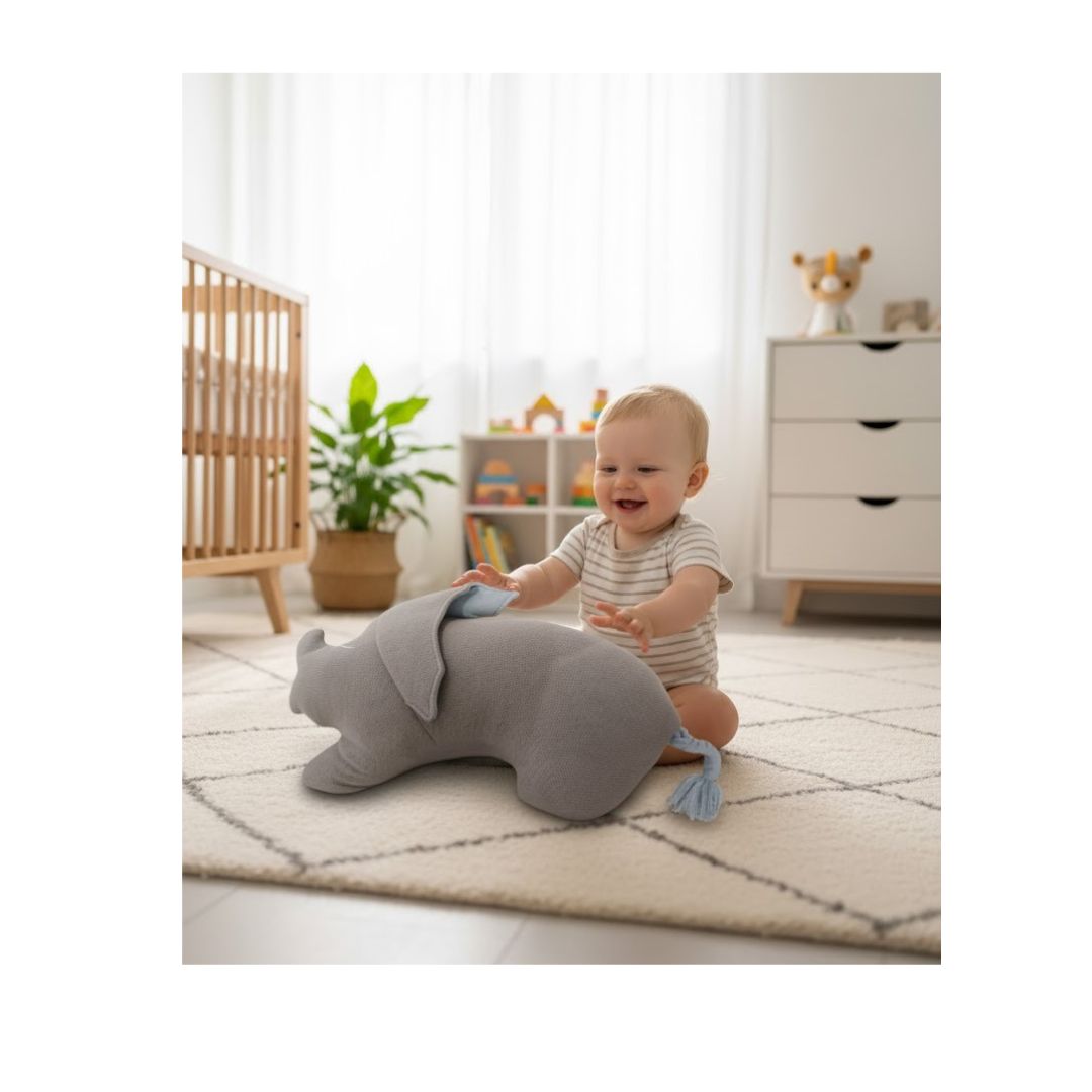 Tail Pillow Gray and Blue