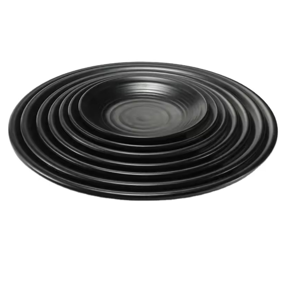 Round Plate Black Melamine Dinnerware