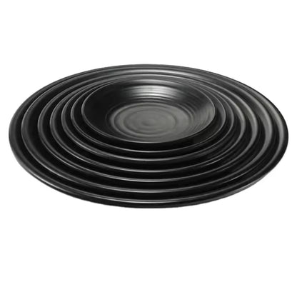 Round Plate Black Melamine Dinnerware