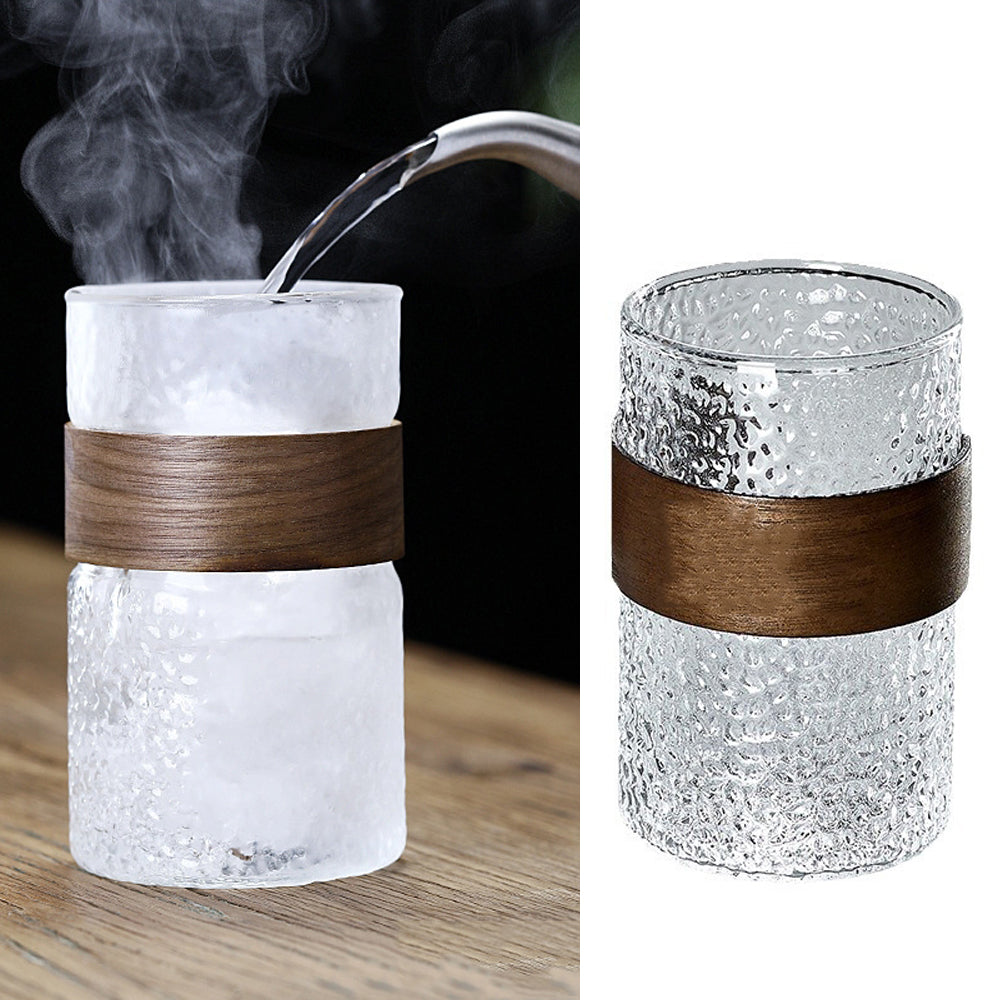 Danny Home 2-Pcs Whisky Glasses Wood Handle Set 310ml