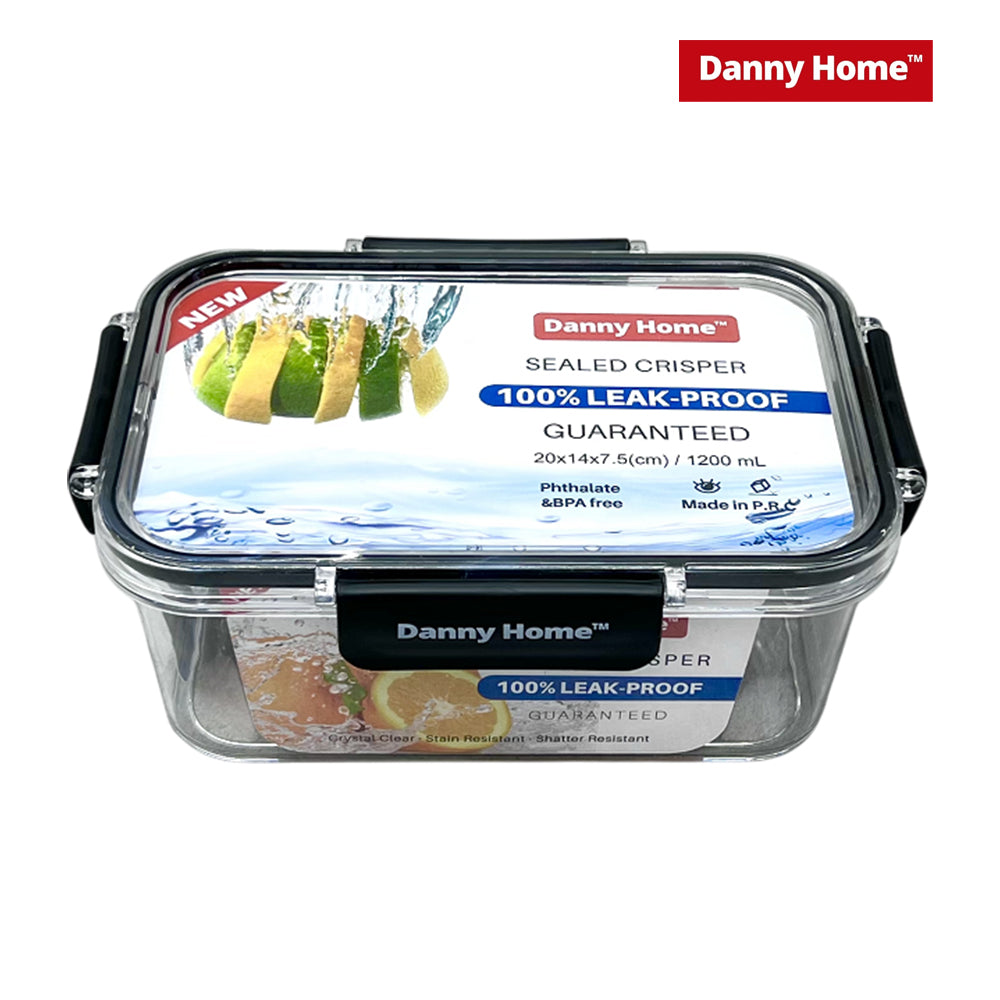 Danny Home Rectangular Plastic Food Container W/Snap Locks