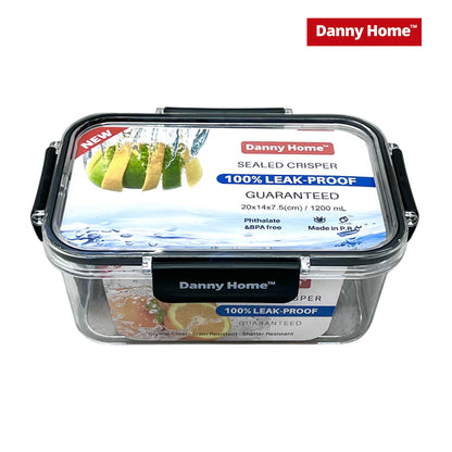Danny Home Rectangular Plastic Food Container W/Snap Locks