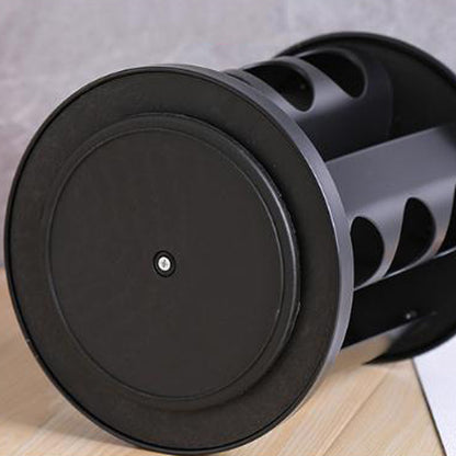 12-Jars Stainless Steel Black Rotating Spice Rack