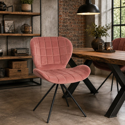 OMG Dining Chair with Black Metal Legs – Modern Upholstered Accent Chair for Dining Room & Office