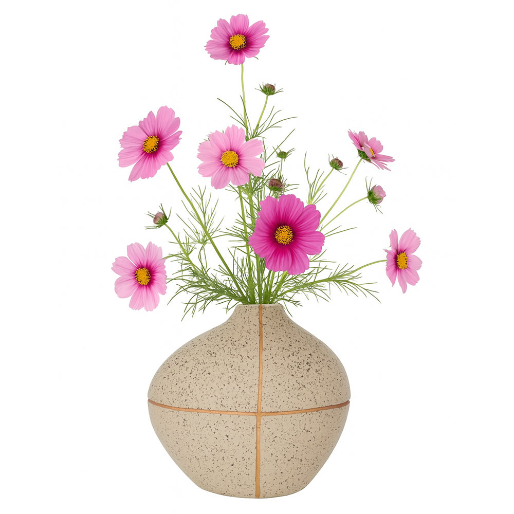 Danny Home Decorative ceramic vase 21.5cm – Beige and Gold
