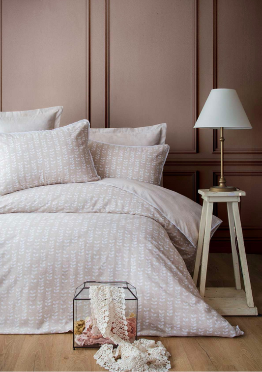 DOUBLE CREPE DUVET COVER SET NANCY BEIGE