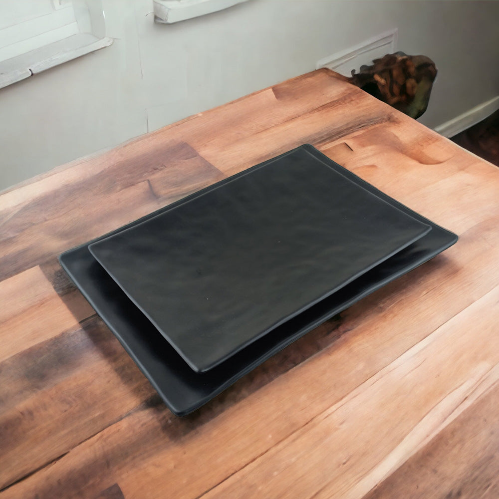 Big Plate Black Melamine Dinnerware