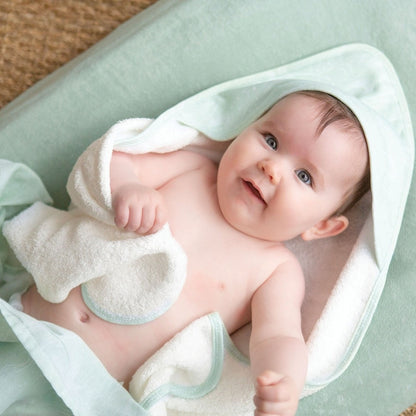 Baby hooded towel + washcloth