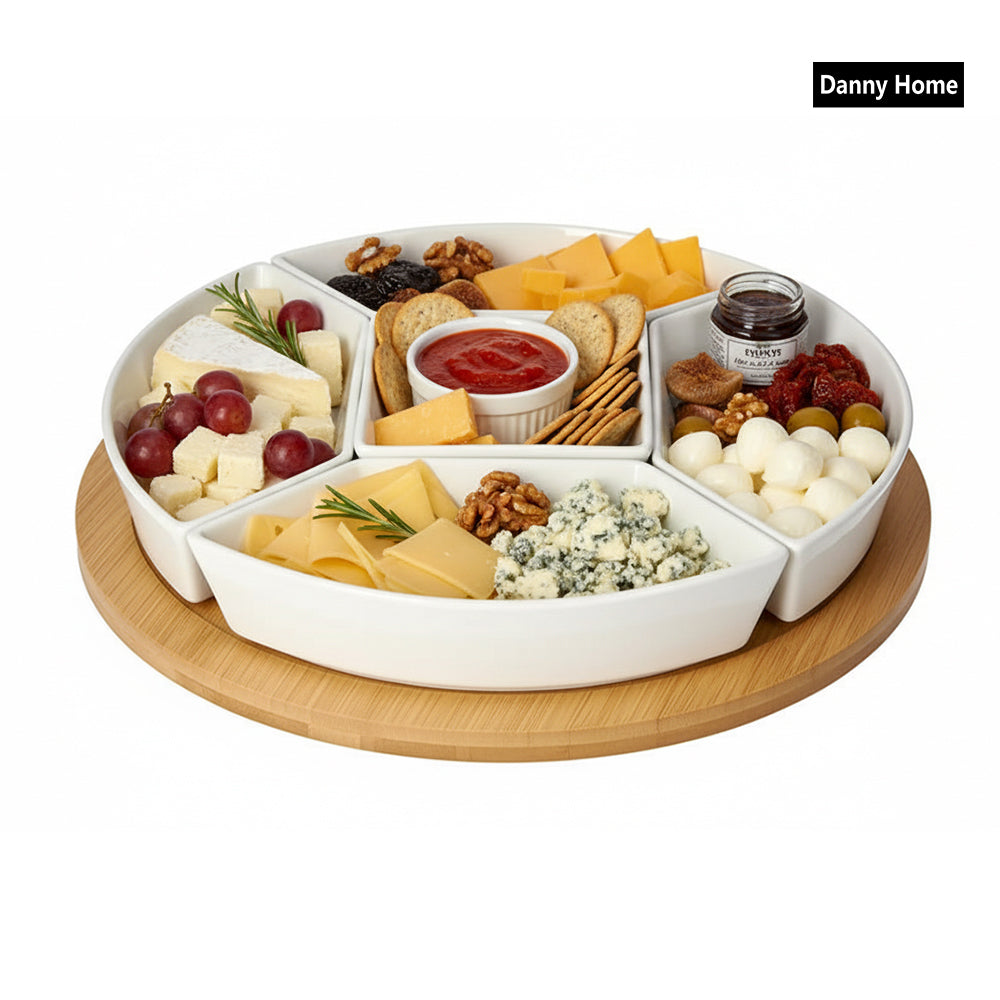 Danny Home Bamboo Lazy Susan Snack Platter 30cm