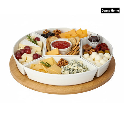 Danny Home Bamboo Lazy Susan Snack Platter 30cm