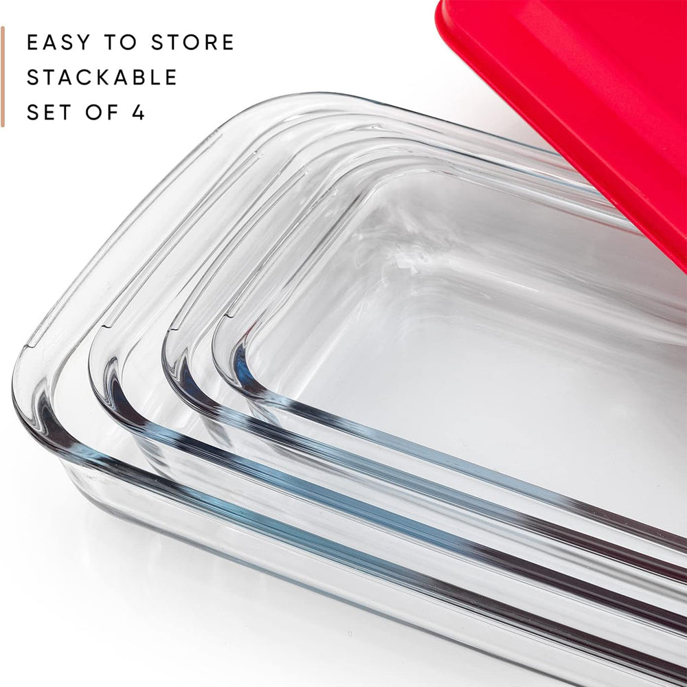 FENIX Set of 4PCS Tempered Nesting Glass Bakeware Set