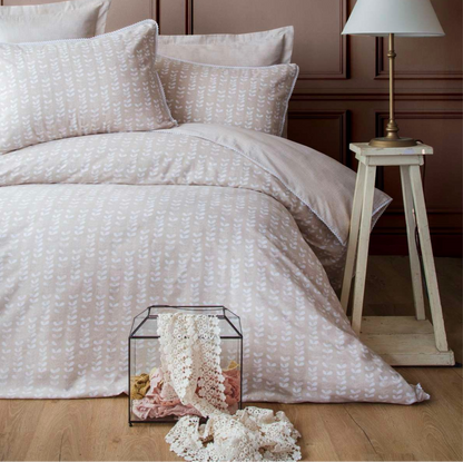 DOUBLE CREPE DUVET COVER SET NANCY BEIGE