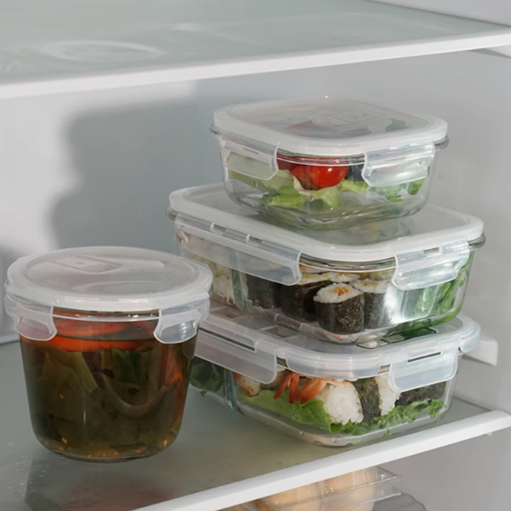 900ml Borosilicate Rectangle Glass Food Storage Container With Microwave, Freezer & Dishwasher Safe NFH-77808