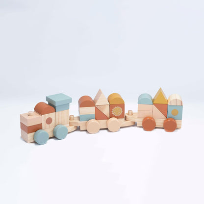Wooden Block Train Set