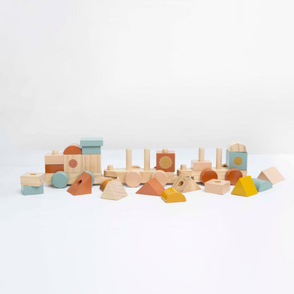 Wooden Block Train Set