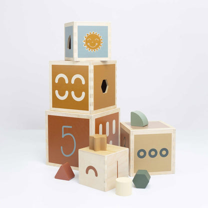 Wooden Shape Sorting & Nesting Toy