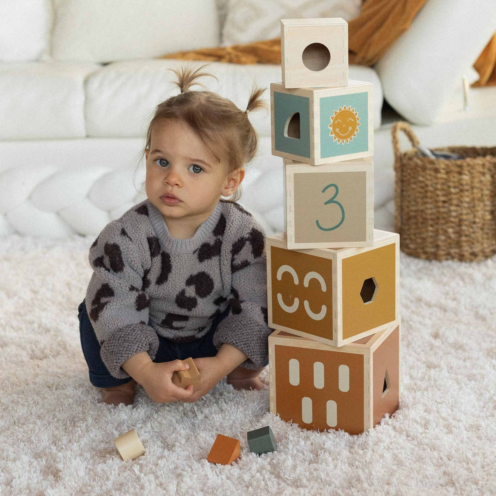 Wooden Shape Sorting & Nesting Toy – Klaptap