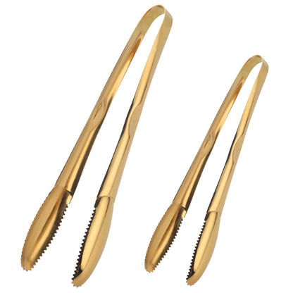 Gold Tongs Stainless Steel Kitchen Clip Cooking Utensils