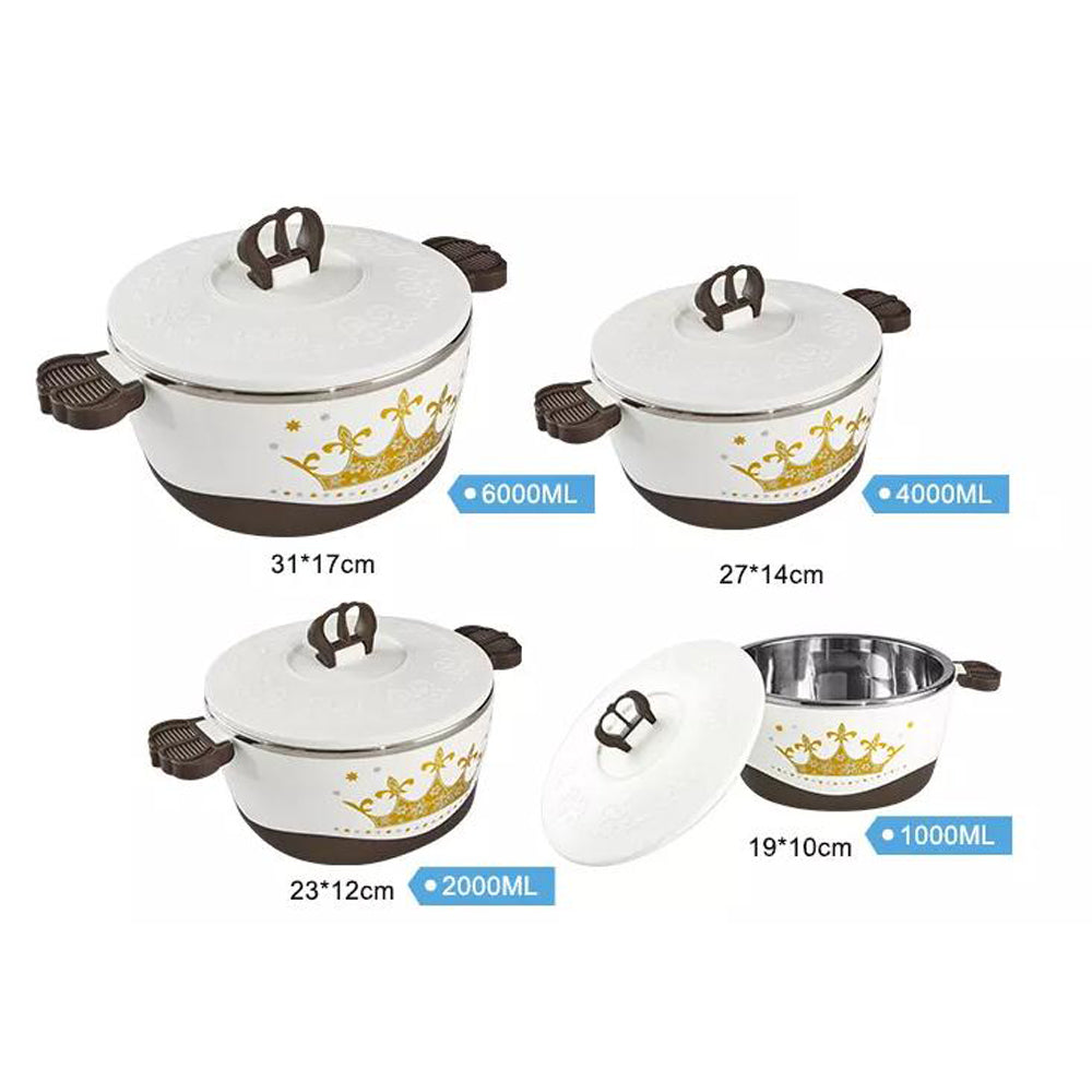 Set of 4 Round Thermal Insulating Pots for Food Storage