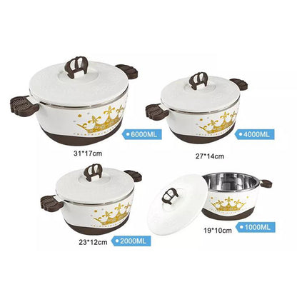 Set of 4 Round Thermal Insulating Pots for Food Storage