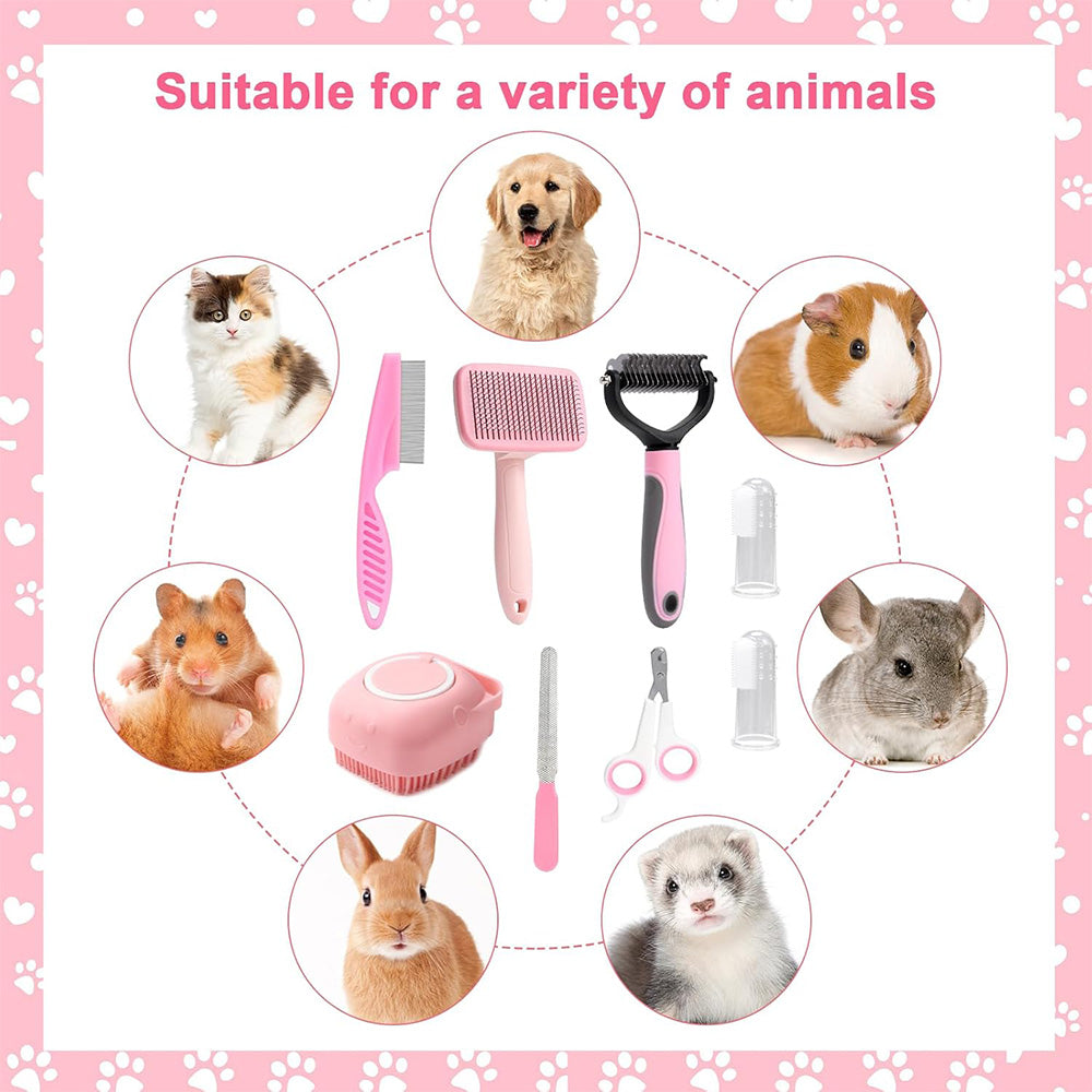 8-Piece Dog & Cat Grooming Brush Kit – Complete Pet Care Set