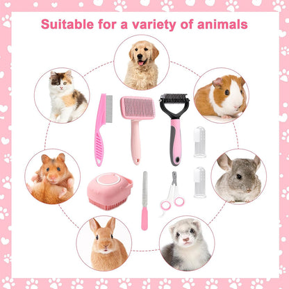 8-Piece Dog & Cat Grooming Brush Kit – Complete Pet Care Set