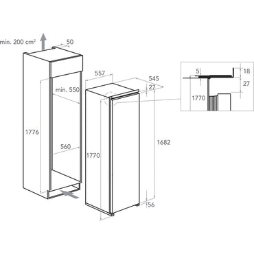 KitchenAid KCBNS18602 Monodoor Refrigerator 318L