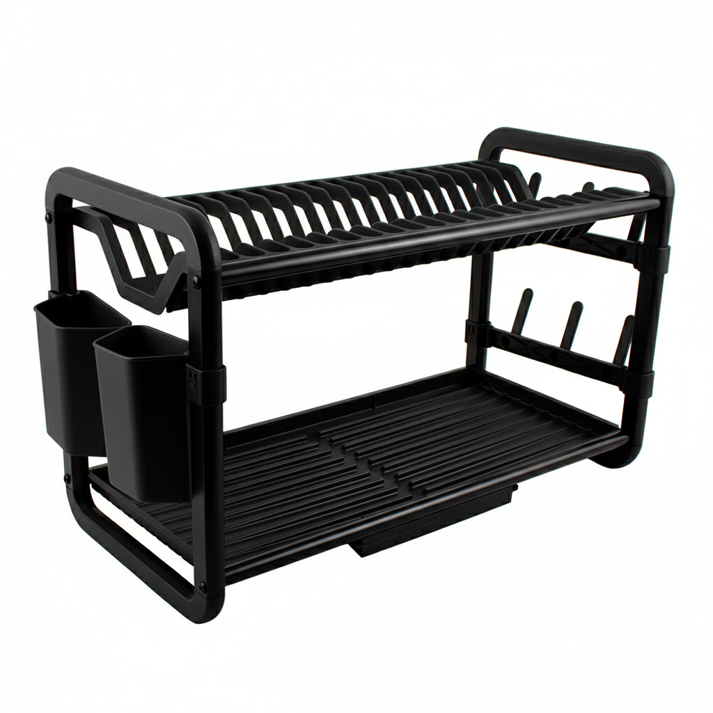 Binca Aluminum 2-Tier Dish Drying Rack 61-cm ( Black )
