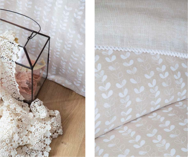 DOUBLE CREPE DUVET COVER SET NANCY BEIGE