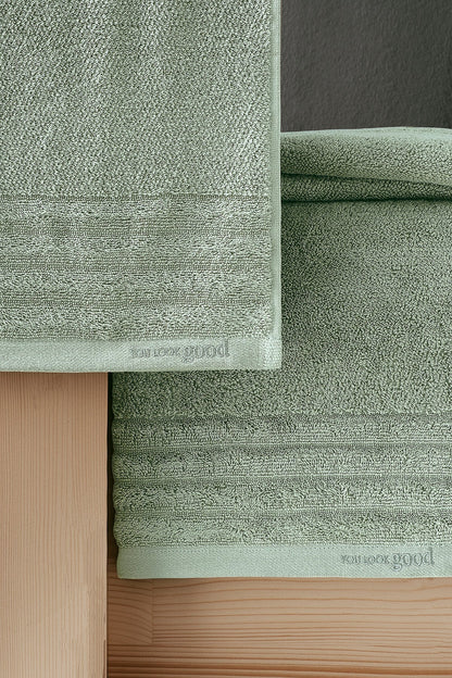 1Bath&1Face  Lapis 303 Set  Soft Modern Cotton 50x90 & 70x140 cm