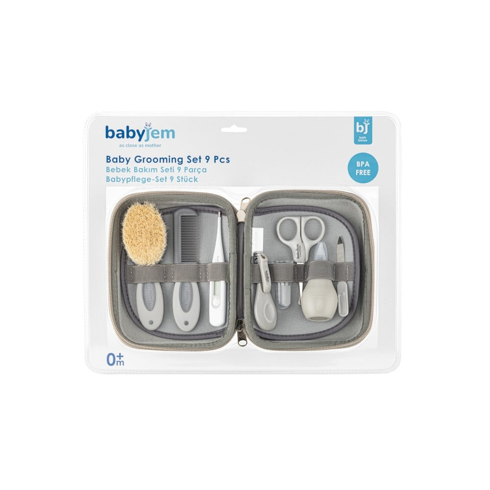 Babyjem Baby Grooming Set 9 Pcs - Gray